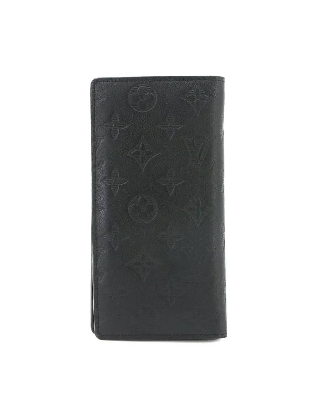 Louis Vuitton Monogram Shadow Portefeuille Brazza Bifold Wallet Leather Black